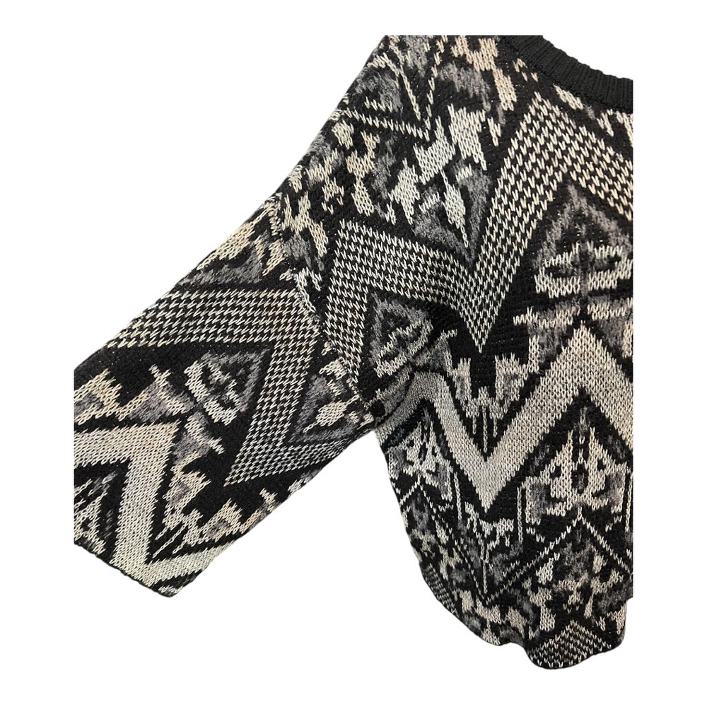 🆕 🖤 NWOT FREE PEOPLE Aztec Superstar 3/4 Sleeve Pullover Sweater | Size S - Picture 5 of 9